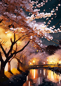 美しい夜桜の着せかえ#2124