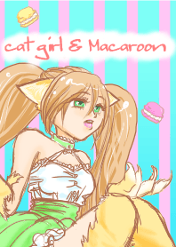 cat girl & Macaroon