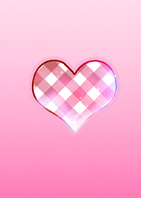 Simple Check Heart Pink Red