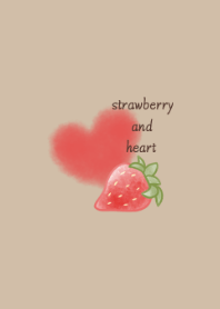 strawberry and heart -beige-