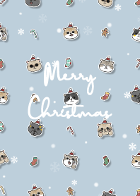 neko christmas2 - blue