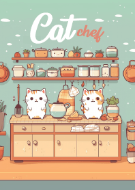 cat chef in the kitchen