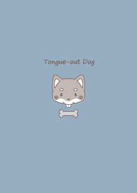 ペロっと柴犬 -くすみブルー-