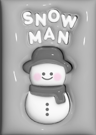 ぷっくり雪だるま[ブラック][スノーマン]