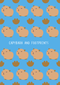 CAPYBARA AND FOOTPRINTSj-BLUE