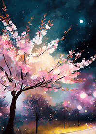 Beautiful night cherry blossoms#528