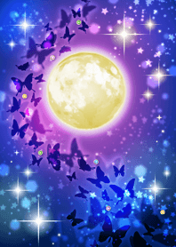 幸運を引き寄せる満月と蝶