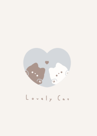Pair Cats in Heart(NL)/blue beige LB