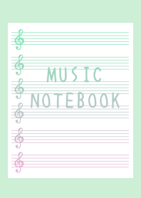 GRADIENT MUSIC NOTEBOOK/LIGHT MINT GREEN