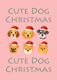 可愛狗狗聖誕節-粉紅色