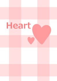 Pink check pattern and heart