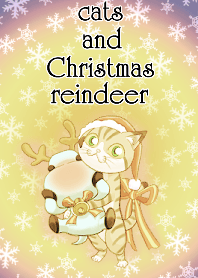 Cat and Christmas reindeer.
