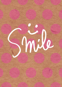 手書きスマイル-クラフトピンクドット-