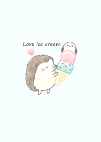Hedgehog and Shimaenaga-ice cream- gr