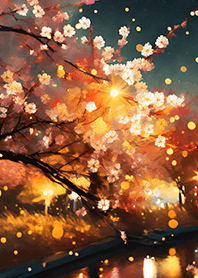 Beautiful night cherry blossoms#21