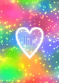 Colorful aurora and heart