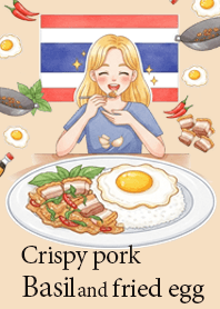 Crispy pork basil and fried egg