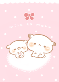 もるちゃんとみるくちゃん。ふんわりピンク