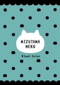 Polka dots Cat / Dull BlueGreen&Black
