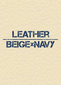 leather beige&navy