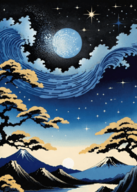 Ukiyo-e Cahaya Bulan H0D5B