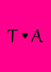Initial "T & A" Vivid pink & black.