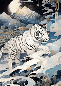 White tiger in the suburbs