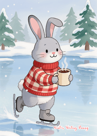 Winter Skating Bunny