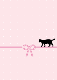 【運気アップ】猫と叶結び【桃】
