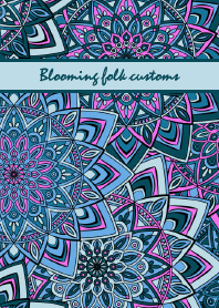 Blooming folk customs- sky blue