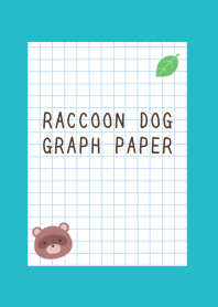 RACCOON DOG GRAPH PAPER/TURQUOISE BLUE