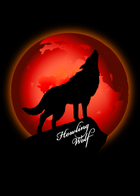 Howling Wolf. Red Moon