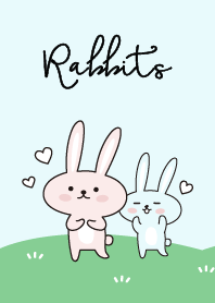 Pink & blue rabbits