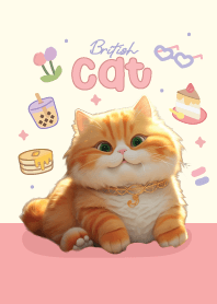 แมวส้มน่ารัก : บริติช (ชมพู)