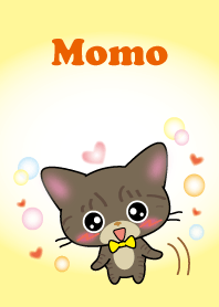 brown tabby cat Momo yellow version