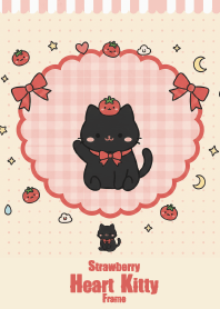 Strawberry Heart Kitty Frame