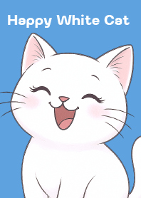 แมวน้อยสีขาว ร่าเริง (สีฟ้า)