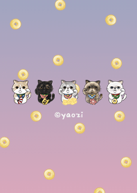 lucky meow / purple x pink