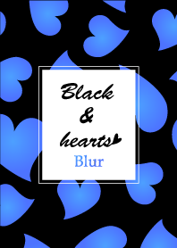 Black&hearts!blue 青いハート柄