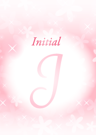【J】イニシャル❤️お花-ピンク-