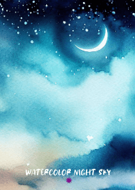 WATERCOLOR-NIGHT SKY MOON 8