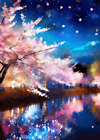 Beautiful night cherry blossoms#992