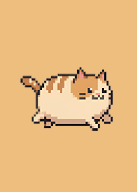 まんまるドット絵ねこ｜きなこベージュ#8