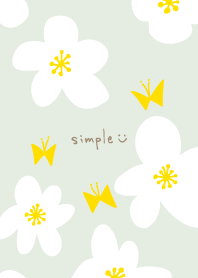 White flowers and butterflies cute17 JP
