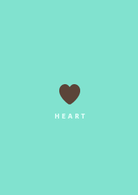 Simple heart / brown & mint green