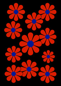 Red flower [ Black ] No.3-2