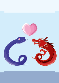 ekst biru (ular) cinta merah (naga)