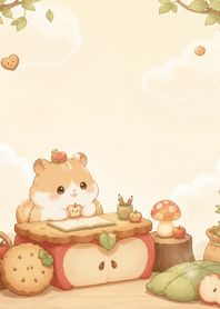 Sky Hamster Apple Cookie Desk