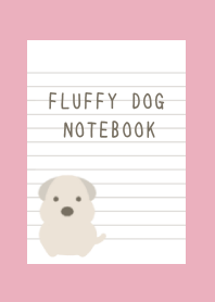 FLUFFY DOG NOTEBOOK/ROSE PINK
