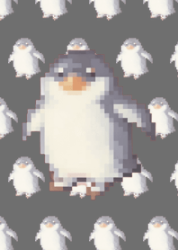 Penguin Pattern Theme Pixel BW02